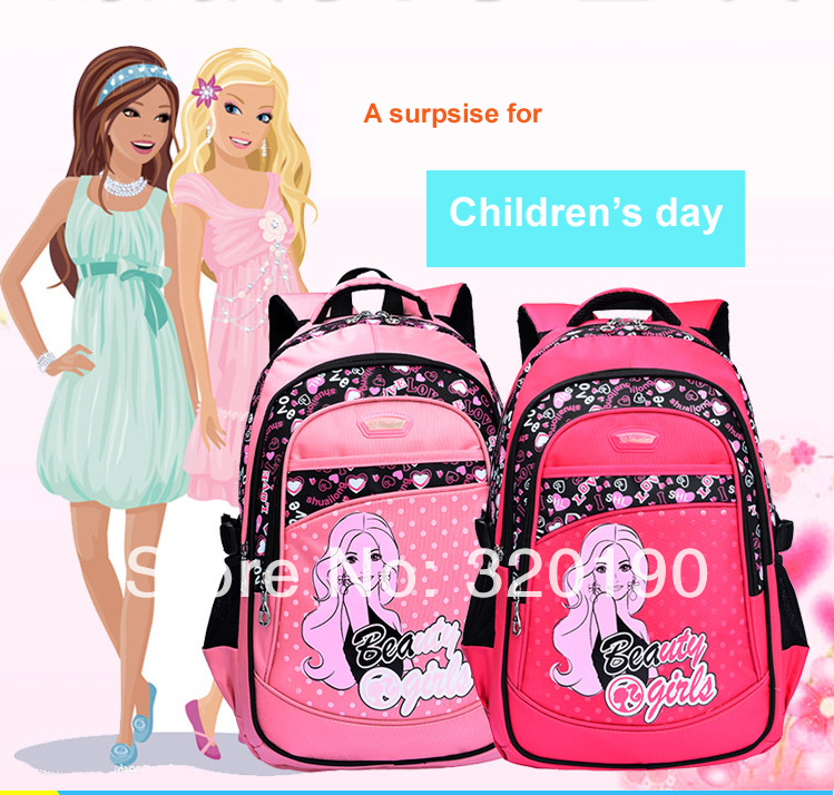  2014 new cartoon children school bags barbie girl...