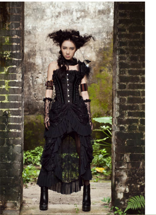RQ-BL Women Theater Stage Character Lace Skirt lo...