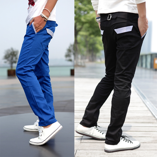 2014 New style hasp slim candy color male casual p...