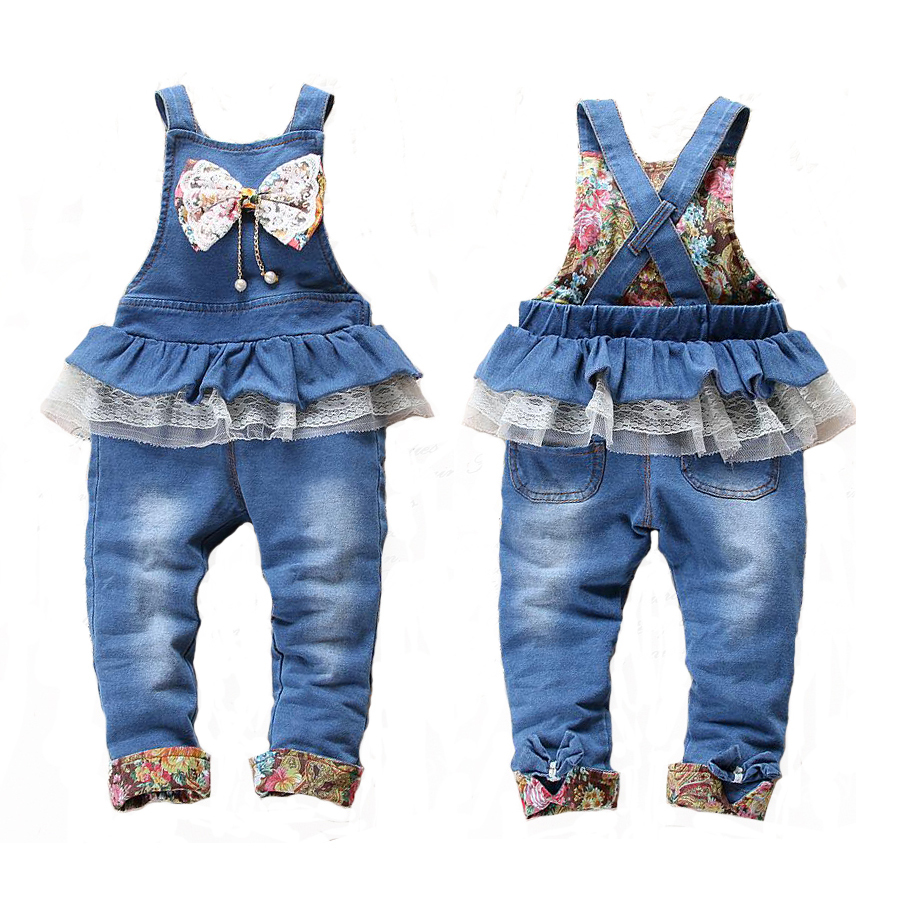 New arrival girls clothing baby girl overalls jean...