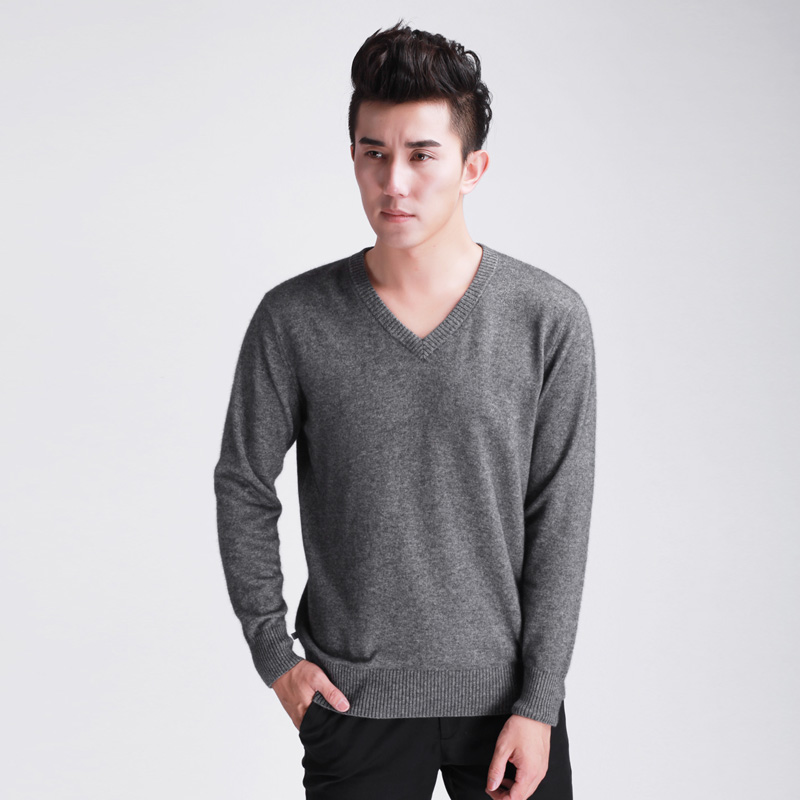 2014 spring and autumn male V-neck cashmere sweate...