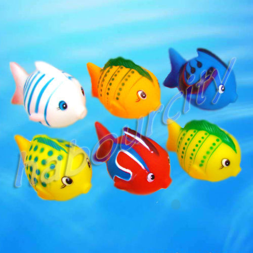 5 pcs Cute Baby Bath Toys Rubber Race Clown Fish n...