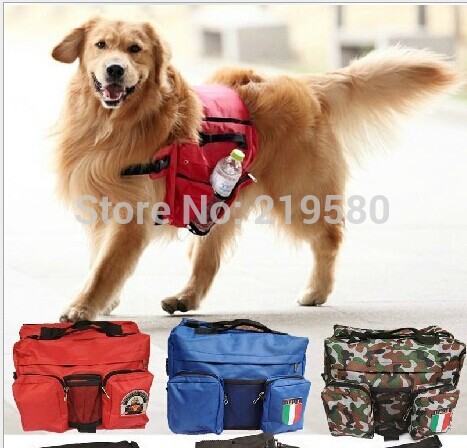 Large dog outdoor portable backpack Saddle Bag Dog...