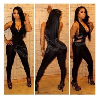 Latest Hot Sale Black Backless Sexy Jumpsuits Wome...