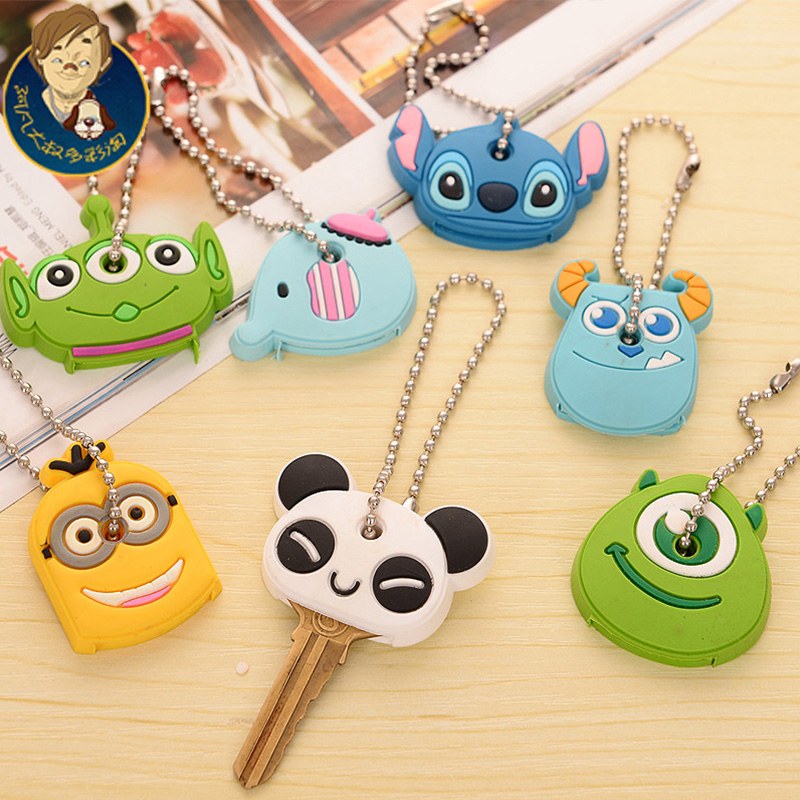 cartoon silica gel key chains key rings piece set ...