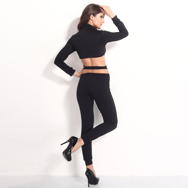 new paragraph long-sleeved waist thread empty battle group of sexy European and American actress casual pants jumpsuit 6304