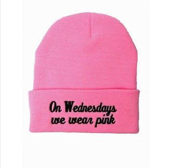 Beanie On wednesdays we wear pink Hat Winter Knitt...