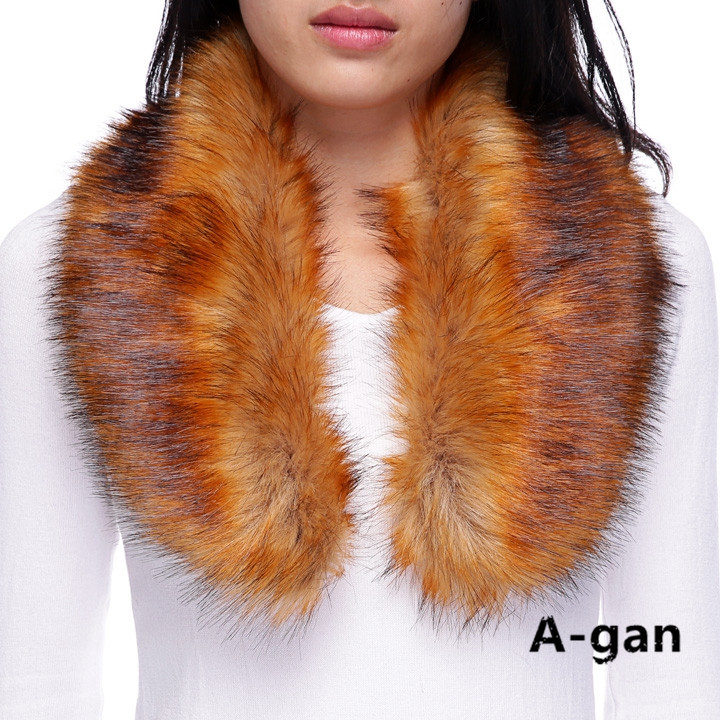 Autumn Winter Fur Collar Woman Luxury Faux Raccoon...