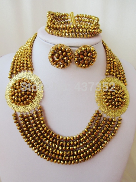 2015 New! Amazing gold plated crystal costume nige...