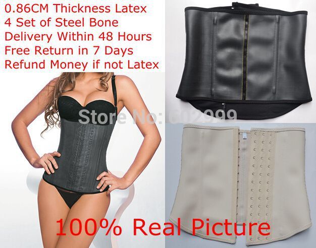 Top quality 100% latex waist cincher Sport weight loss waist trainer corset brazilian body shapers latex waist training corsets