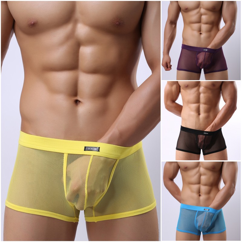 COCKCON Sexy Men\'s Gauze Mesh Sheer Underwear Shor...