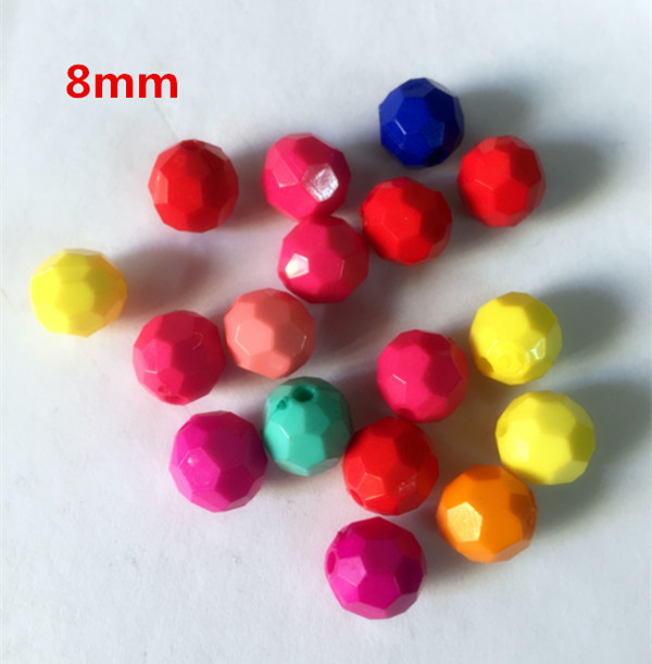 2015 Round Shape Mix Color 8mm Plastic Beads Rando...