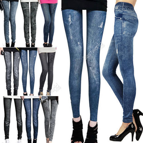 New Fashion Womens Skinny Denim Stretch Jeggings ...