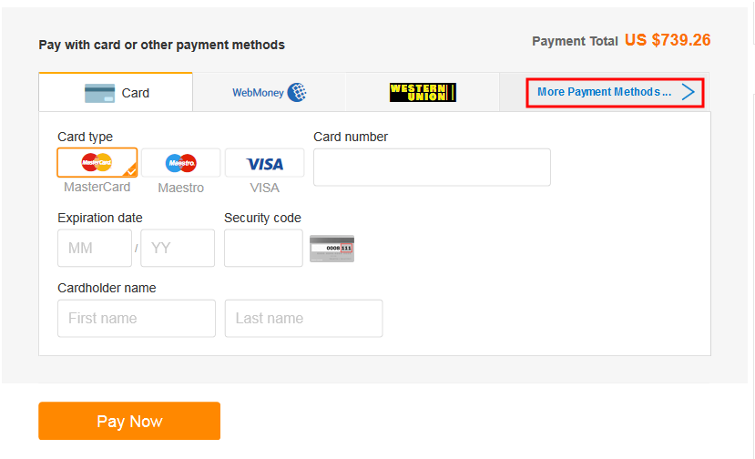 google account payment methods