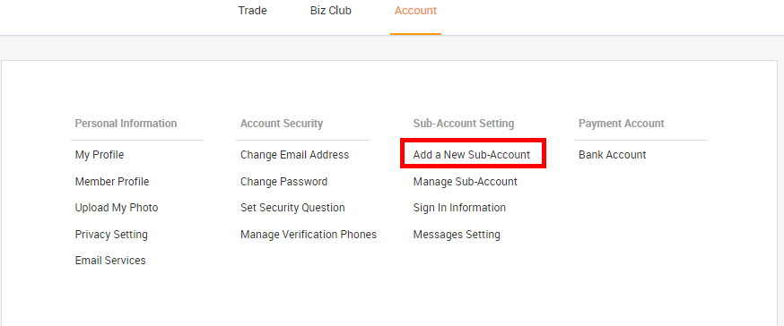 How To Create A Sub Account