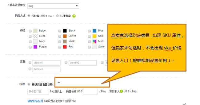 在线批发商品sku价格设置介绍