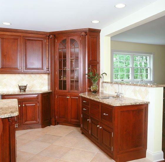 Elegant beautiful interior design kitchen with wood