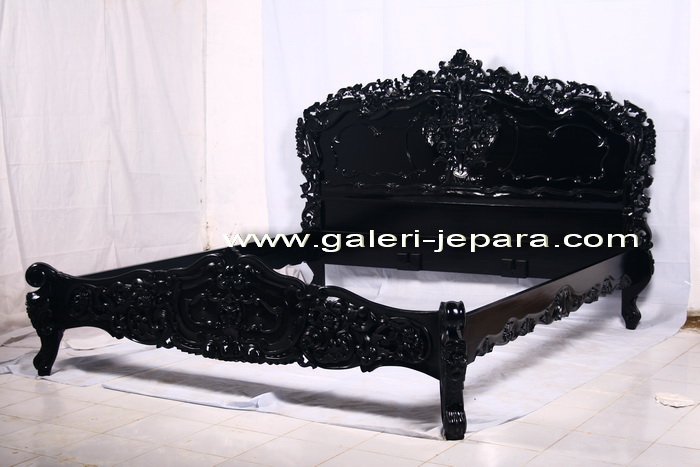 черный глянцевый рококо мебель для спальни Получить увеличенное изображение