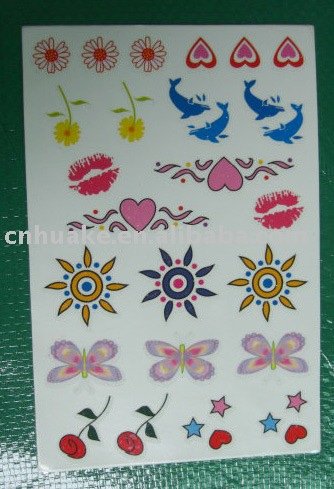 non-toxic transfer tattoo stickers. transfer paper & clear pretection film.