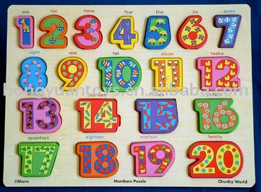 Los números de jigsaw 1-20 puzzles/rompecabezas juguetes de madera ...