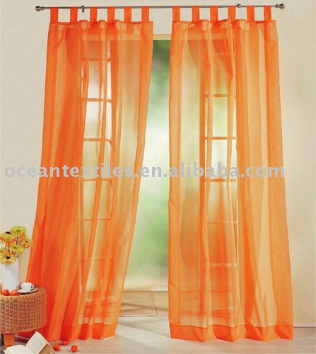 orange voile curtains