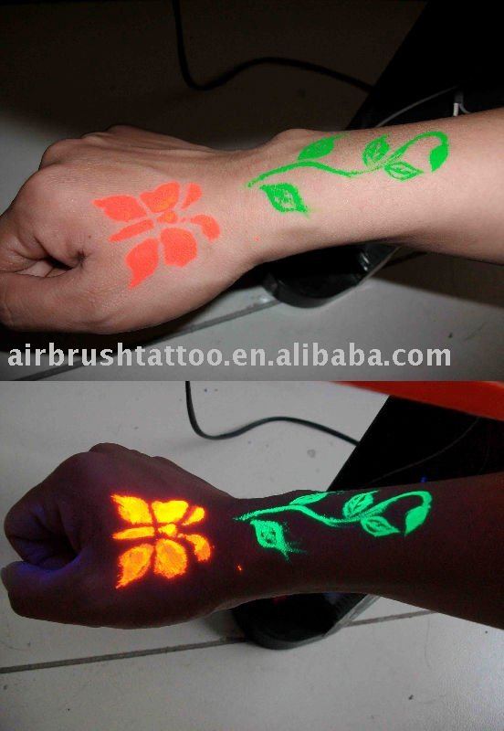 airbrush tattoo UV paint comply with CE standard. absolutely safe for use 