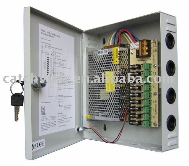 Unidad 110V o 220VAC de la fuente de alimentación del CCTV a 12VDC 9CH 5A