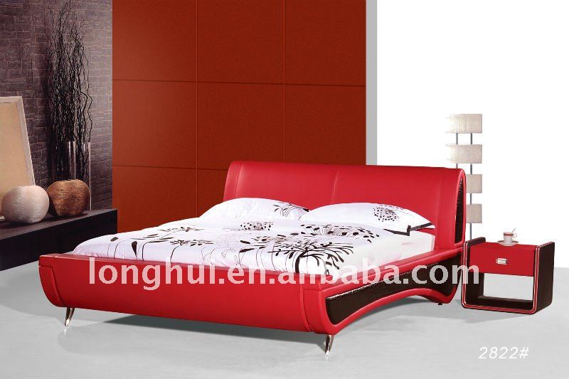 leather bedroom furniture sets on Sistemas Rojos De Lujo De Los Muebles Del Dormitorio De La Pu Del