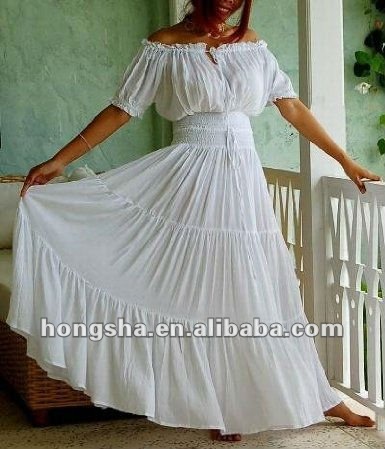White Peasant Dress on Las Minor  As   Tnicas Campesino Blanco Smocked Vestido Hsl8001 Xl