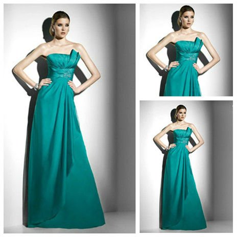 Emerald Green Dress on Largo Elegante Sat  N De Color Verde Esmeralda Vestido De Noche 2012