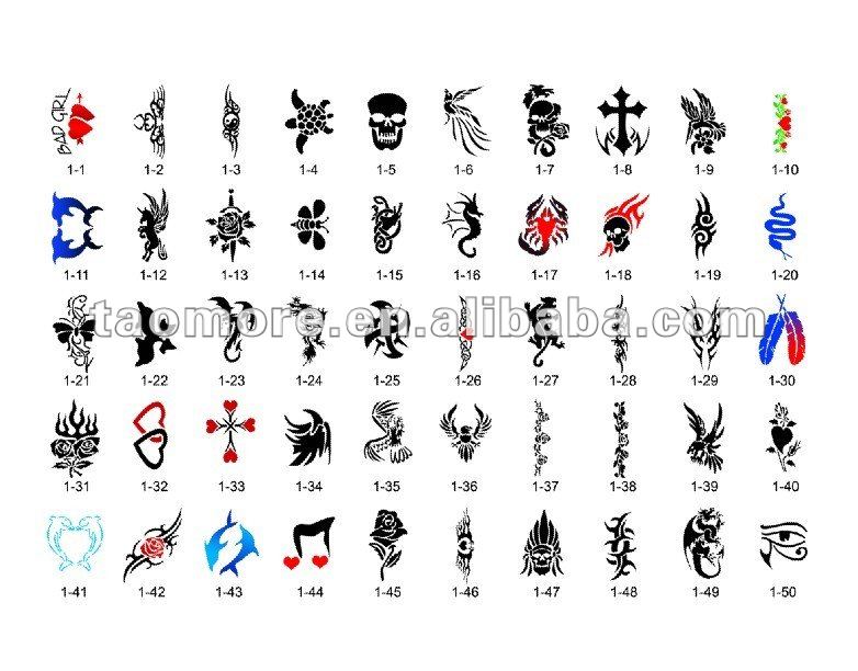 Wholesale_Temporary_Airbrush_Tattoo_Stencil_book1_with_100_designs