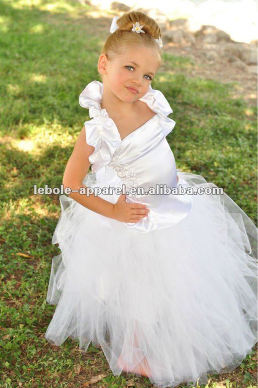 Belle robe de robe de tutu de fille de fleur avec hriss