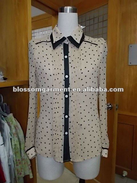 дамы женщина 100% полиэфира сплетенная мода рубашки блузки с кнопкой