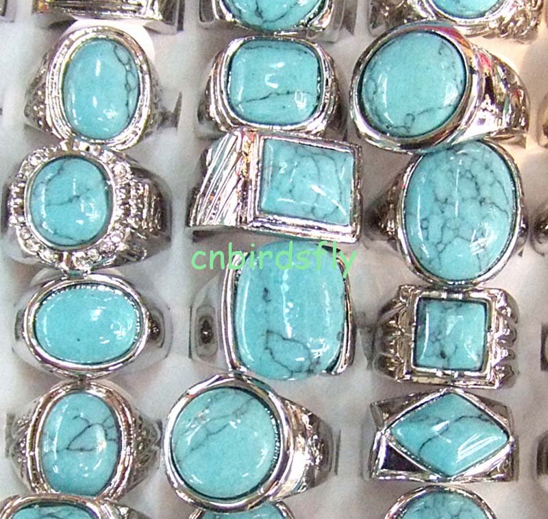 wholesale turquoise silver tone rings free shipping wedding rings jewelry 
