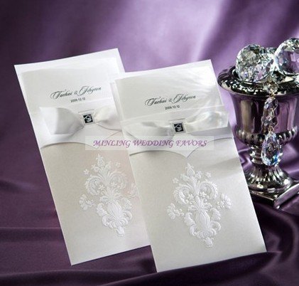 free shipping best quality wedding invitations cards white color