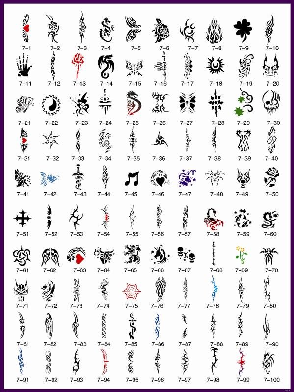 FREE SHIPPING-100 Reusable temporary tattoo stencils books,New designs book 