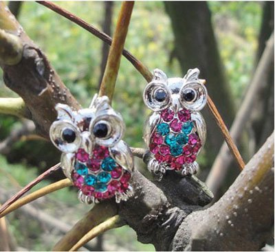 Trendy Fashion Jewelry on Uniquely Design Trendy Fashion Jewelry Owl Stud Earrings With Full