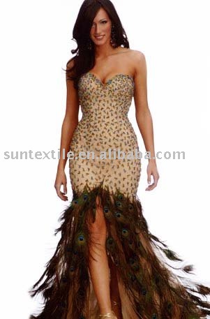 Peacock Prom Dress. peacock dress with real