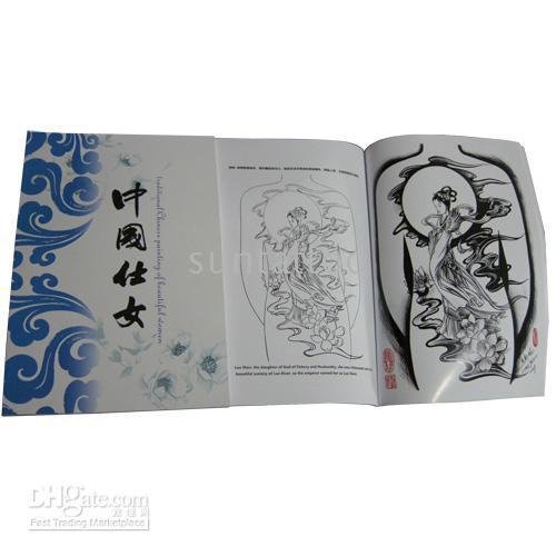 tattoo flash book of chinese woman design Free Shipping