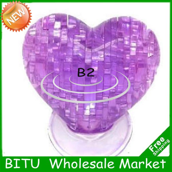 Free shipping/Christmas gift,Crystal Heart 3D jigsaw puzzle,Love jigsaw 