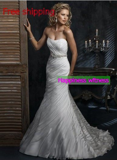 Wihte 2011 Celebrity Dresses Sheath Column Bridal Gowns Winter Strapless 