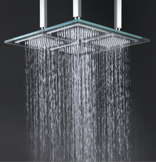 rainfall shower head. 3 Color Lights Shower Head