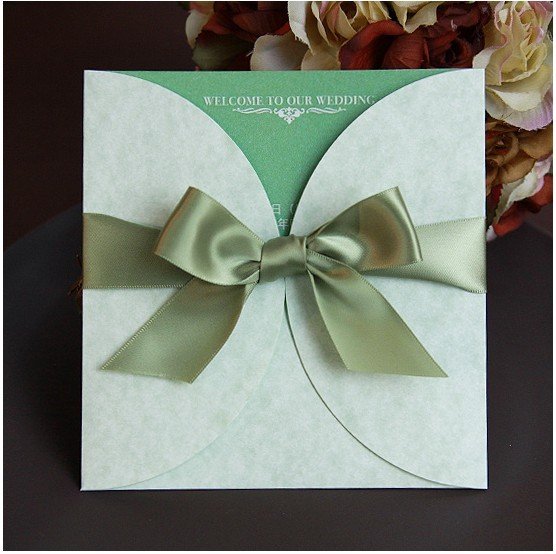 Customize Invitation card Wedding invitation E056green color with