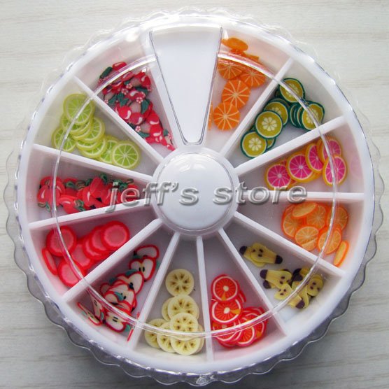180 pcs 3D polymer clay Fruit slices For Nail Art Free Shipping