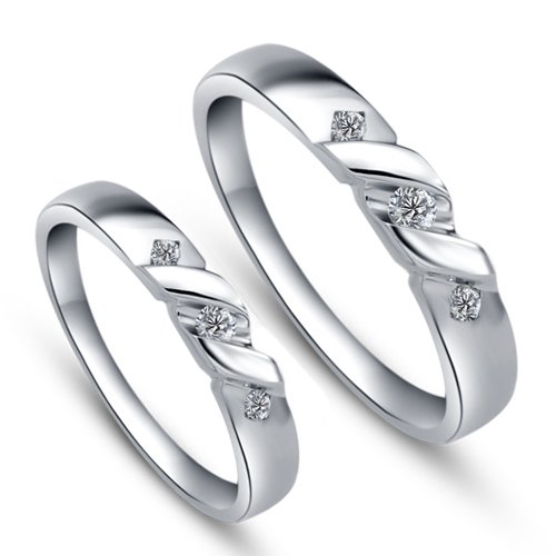 Couple Rings on Silver Couple Rings  Swiss Diamond  Quality Guaranteed Jewellry Fr1112