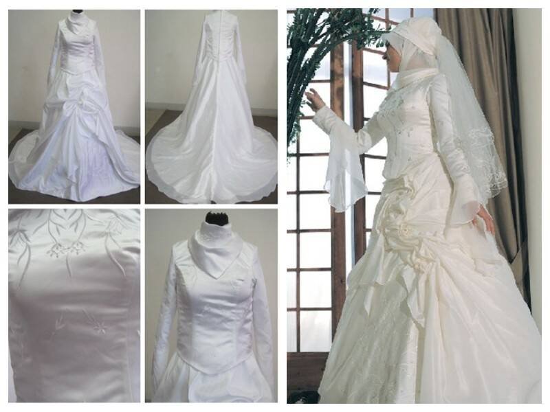 Free shipping 100 guarantee new muslim wedding dress evening dress plus 