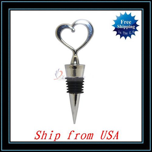 Free Shipping 5pcs lot Heart Design Wine Bottle Stoppers Wedding Favors