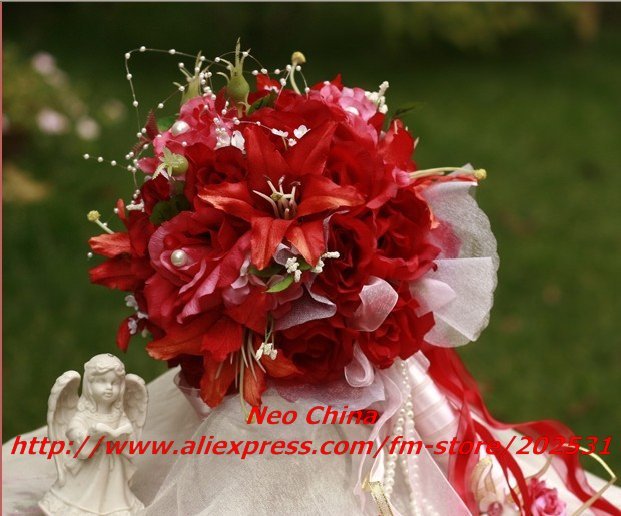 High simulation silk flowerwedding ballflowerswedding bouquetsbride hold 