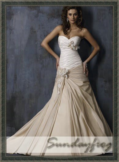  Taffeta Floral Custom Made Wedding Dress Bridal Gown Evening Dress M156
