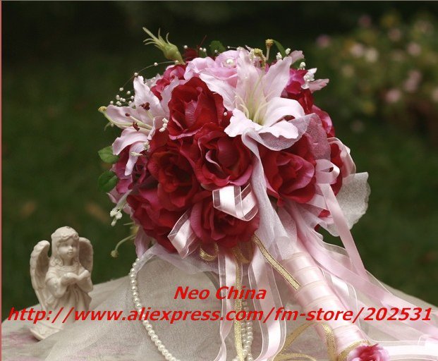 High simulation silk flowerwedding ballflowerswedding bouquetsbride hold 